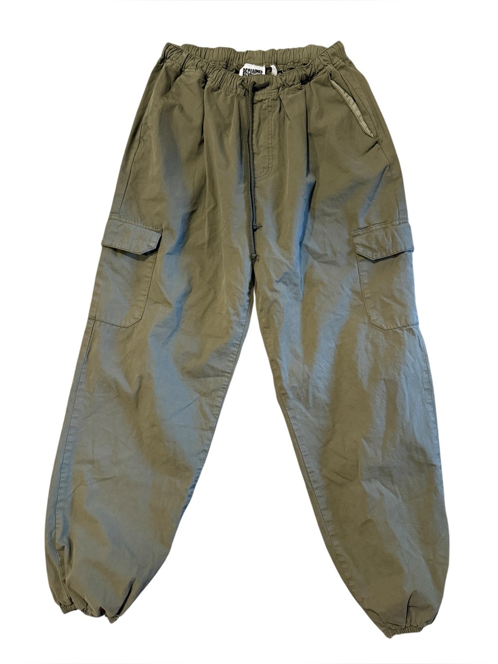 Reclaimed Vintage waist 26” Olive Cargo Joggers